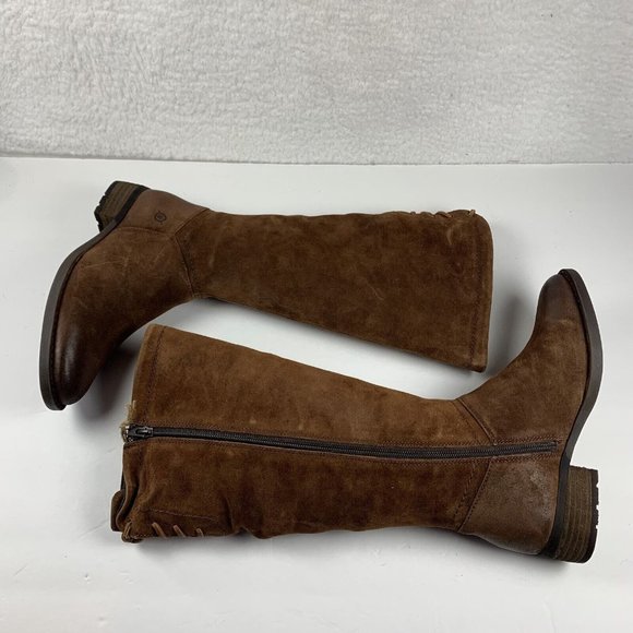 Born Hayden BR0027026 Knee High Boots Womens Sz 6M Rust Tobacco Distressed S0342 - Picture 1 of 7